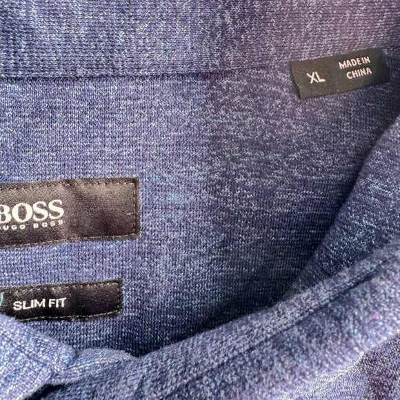 Hugo Boss Slim Fit Stretch Cotton Button-Up Shirt Blue - Picture 5 of 8